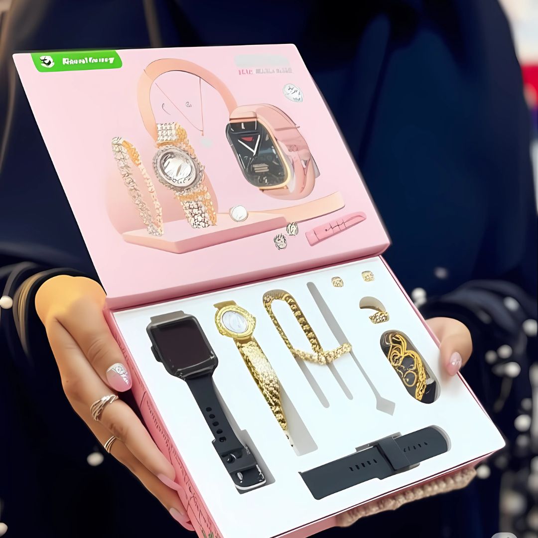 6-in-1 Ladies Smartwatch Luxury Gift Set