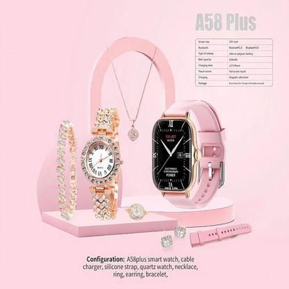 6-in-1 Ladies Smartwatch Luxury Gift Set