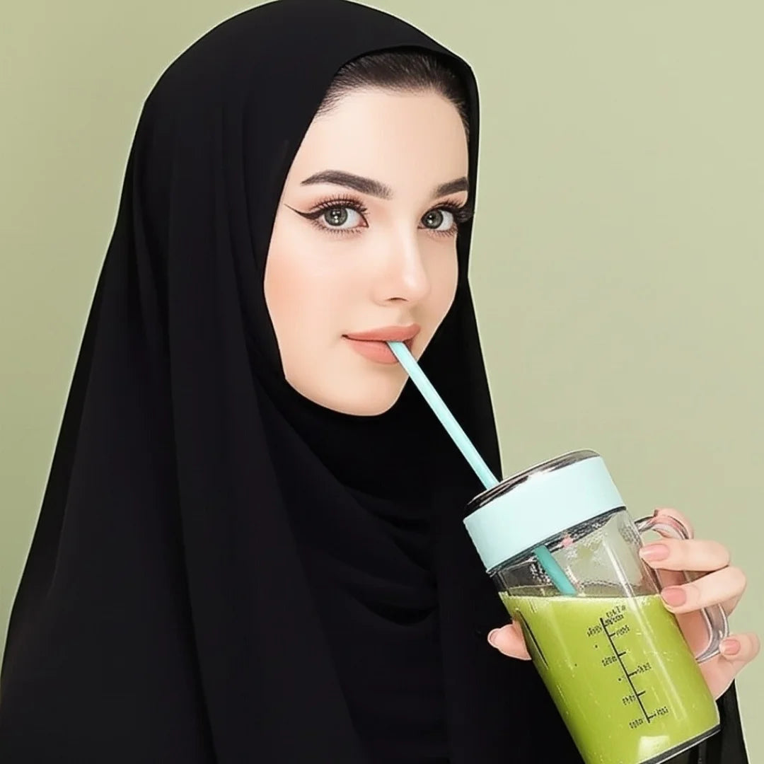 MINI SMOOTHIE BLENDER WITH STRAW-BEAT THE HEAT
